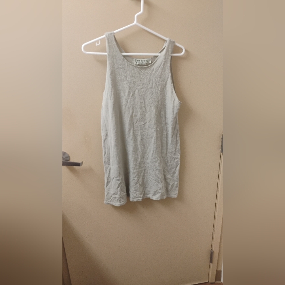 Vintage 1990s 2000s Claire Kennedy Gray Knit Sleeveless Dress